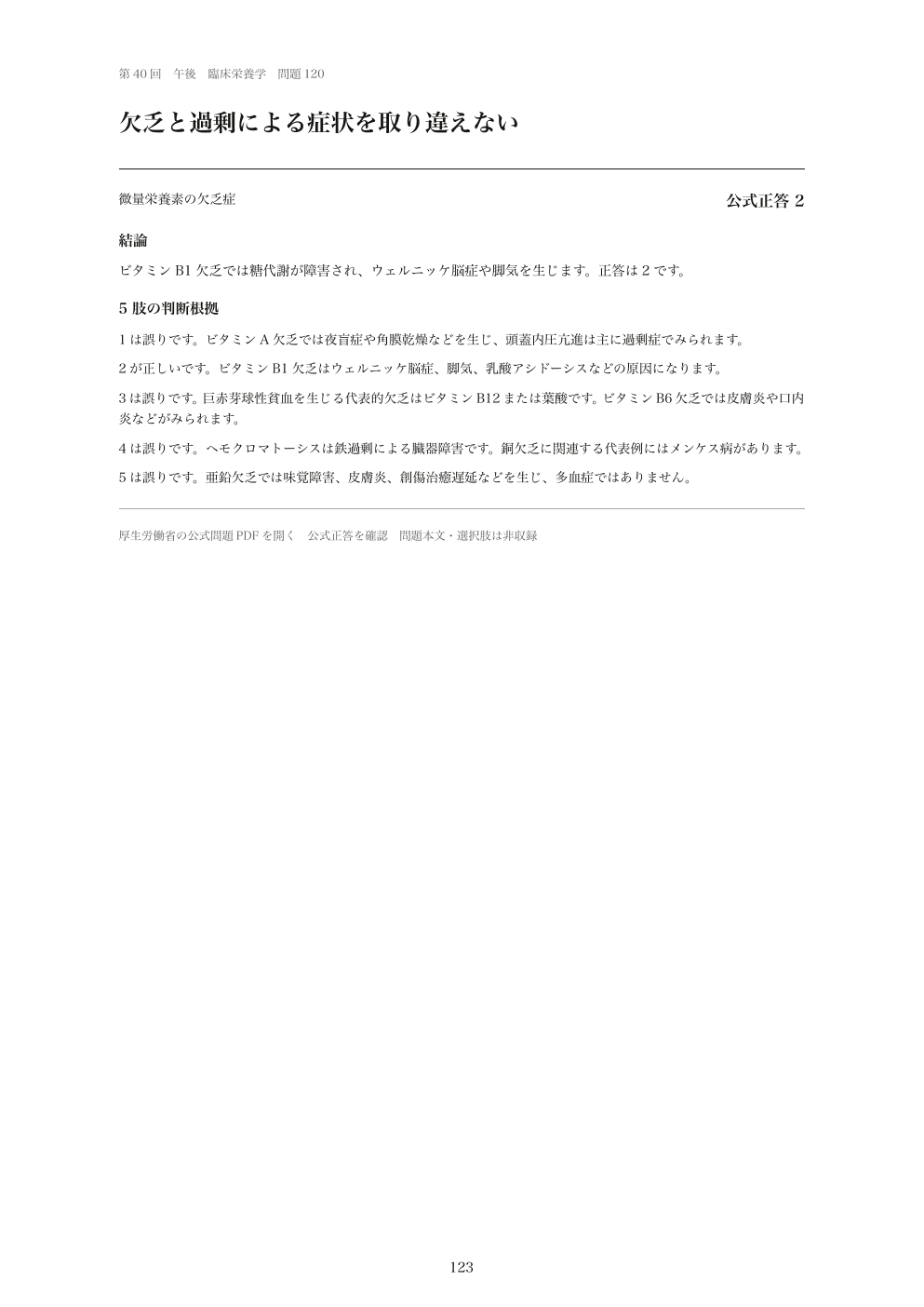 臨床栄養学の全肢解説の紙面見本