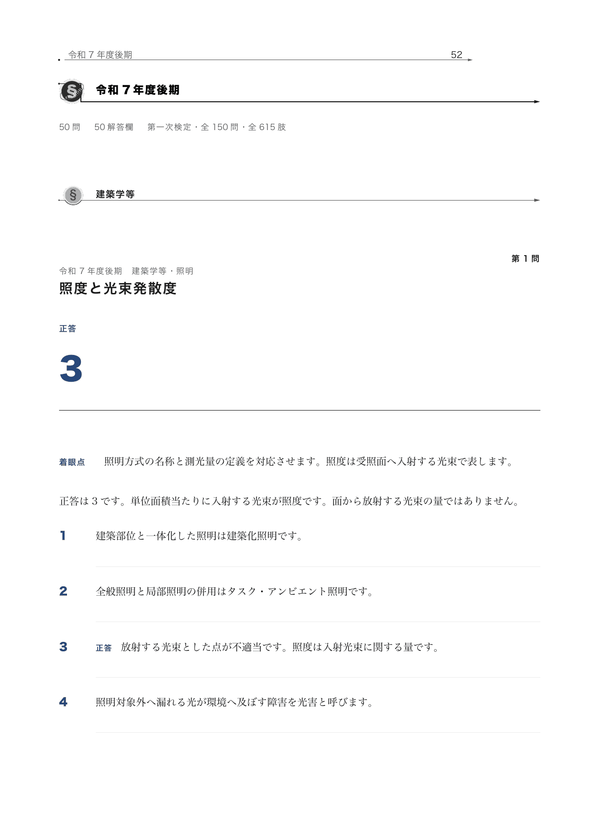 2級建築施工管理技士 全肢解説の実際の紙面